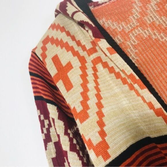 SAY WHAT Boho Knit Open Front Hooded CardiganSize X-Small - Picture 6 of 10